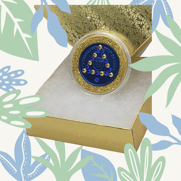 AA Alcoholics Anonymous 7 YEAR bronze coin chip. Sobriety medallion w/ gems! - Picture 4 of 4